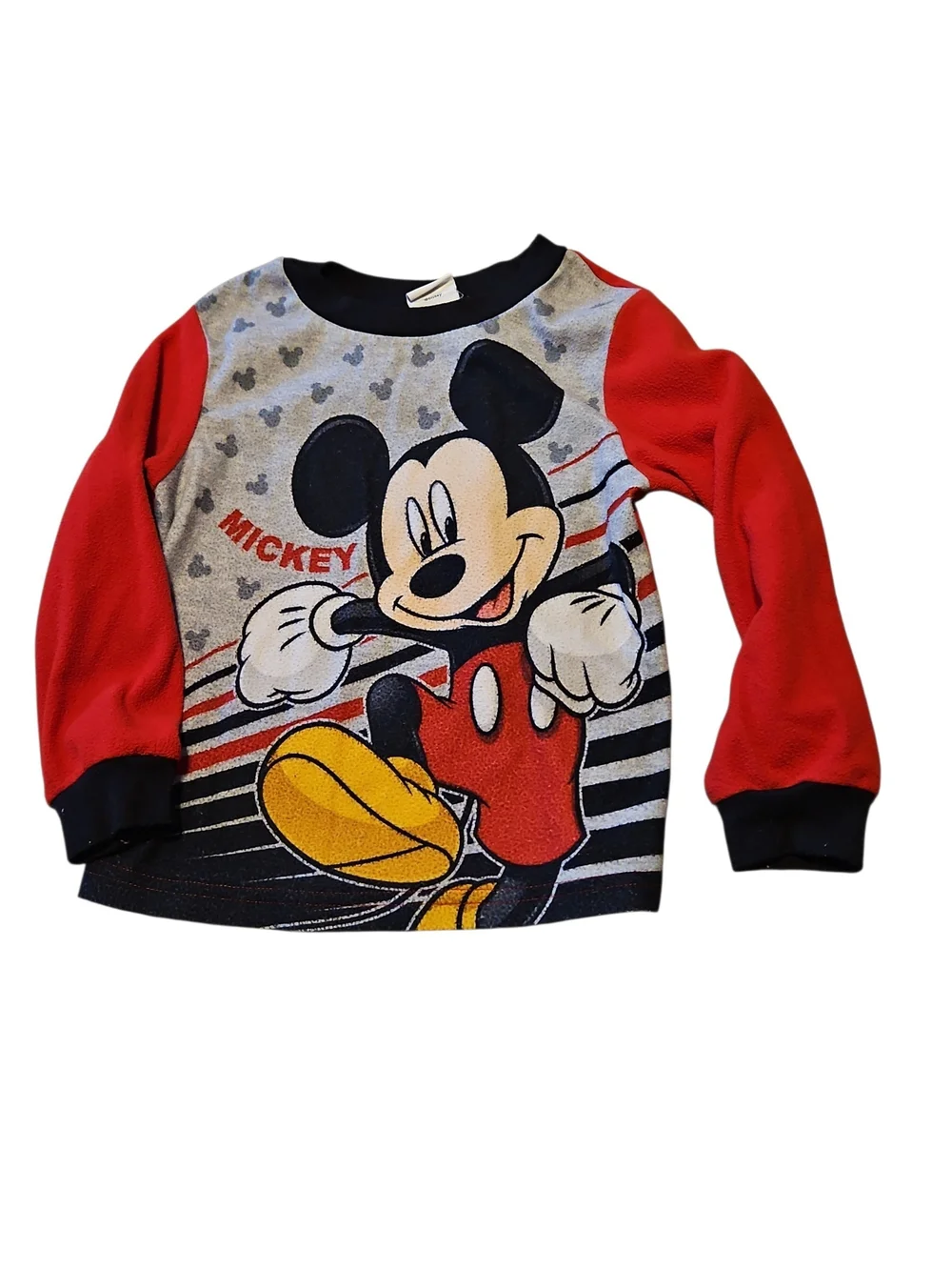 Disney Mickey Mouse Red & Gray Kids Fleece Pajama Top Size 5t